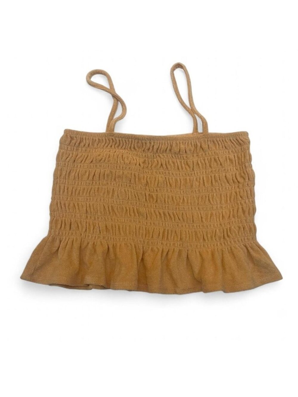 cloth yellow ruffle crop top